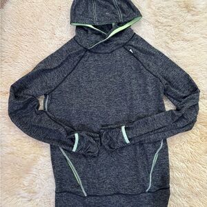 Sweaty Betty Charcoal Hoodie with Lime Details